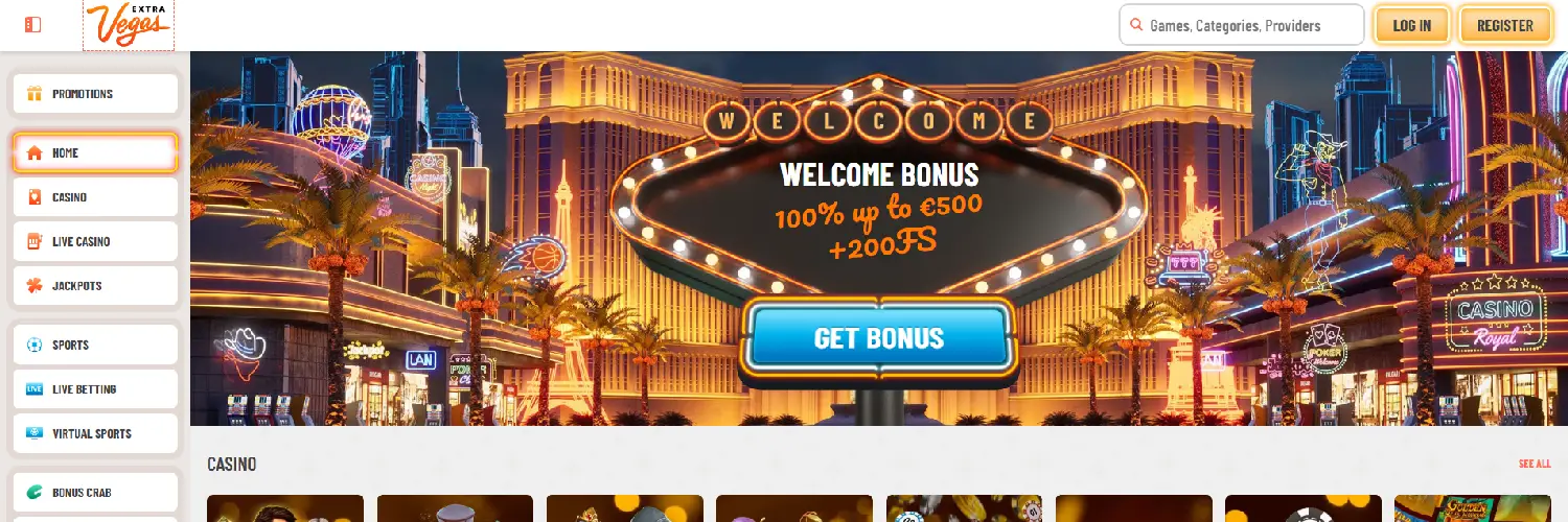 Extra Vegas Casino Logo Review